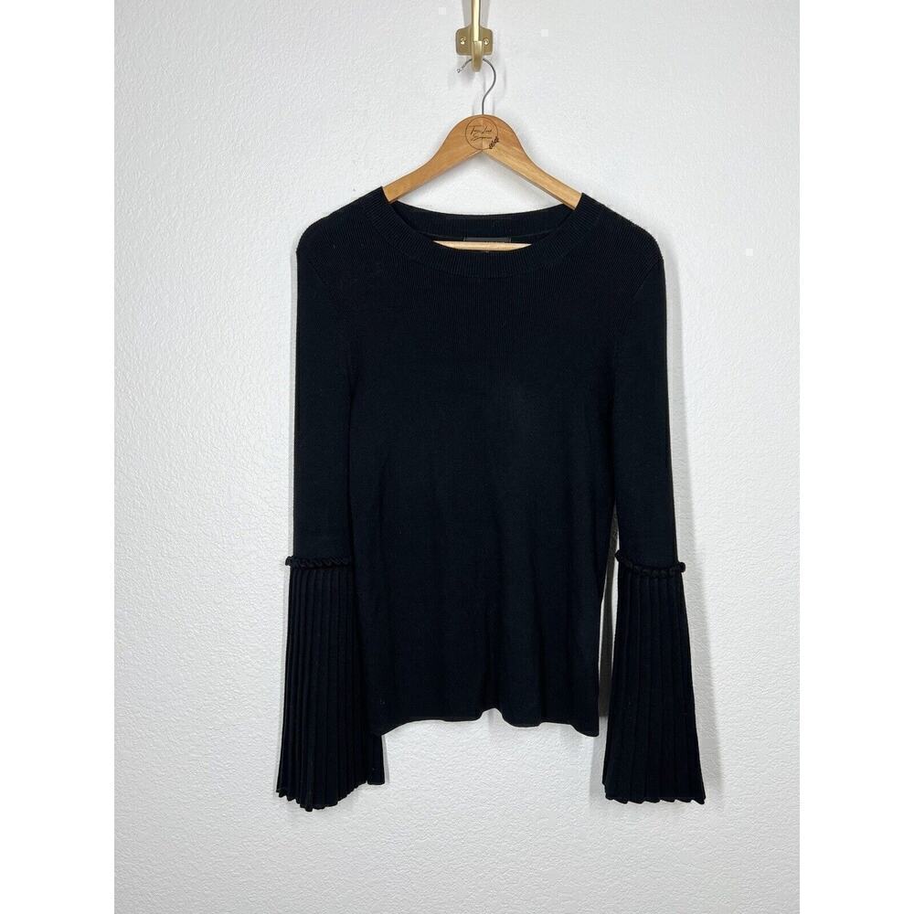 Banana Republic Ribbed Knit Sweater Top Medium M Pleated Bell Sleeves